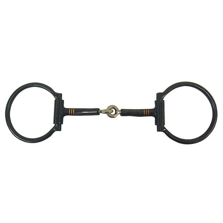 Robart Pinchless Black Sweet Iron Offset Dee Snaffle Bit 5" IW112