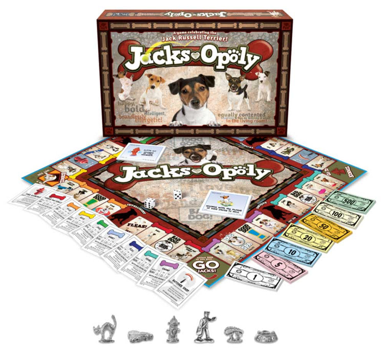 Late For The Sky: Jacks- Opoly - Jack Russell Terrier Dog Themed Family Board Game, Opoly-Style, Traditional Or 1 Hr Version, Ages 8+, 2-6 Players