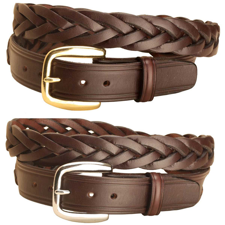 Tory Leather 1-1/4" Braided Leather Belt