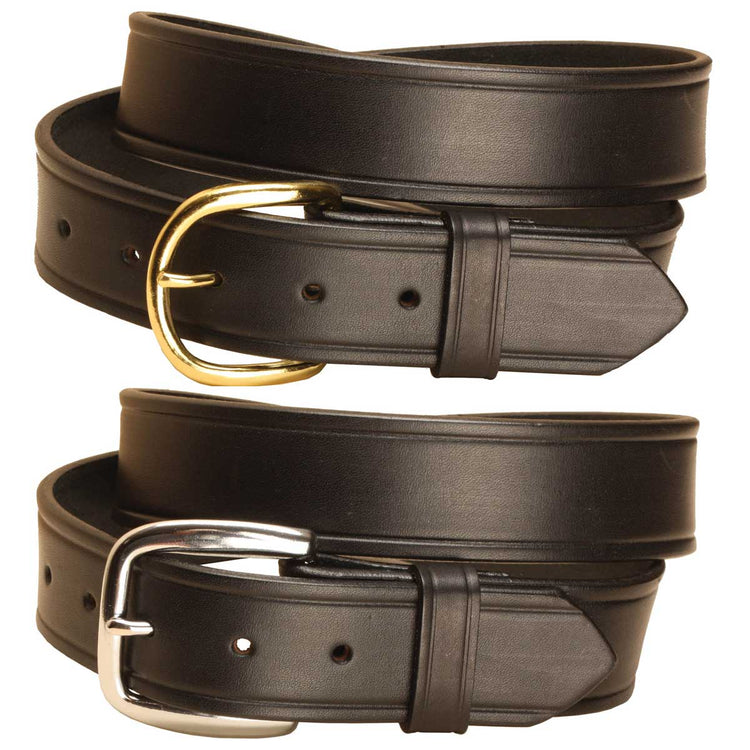 Tory Leather 1-1/2” Plain Leather Belt / Brass or Nickel Buckle