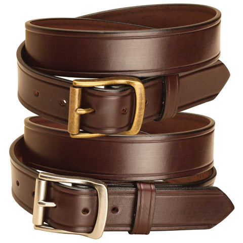 Tory Leather 1-1/2” Plain Leather Belt / Brass or Nickel Buckle