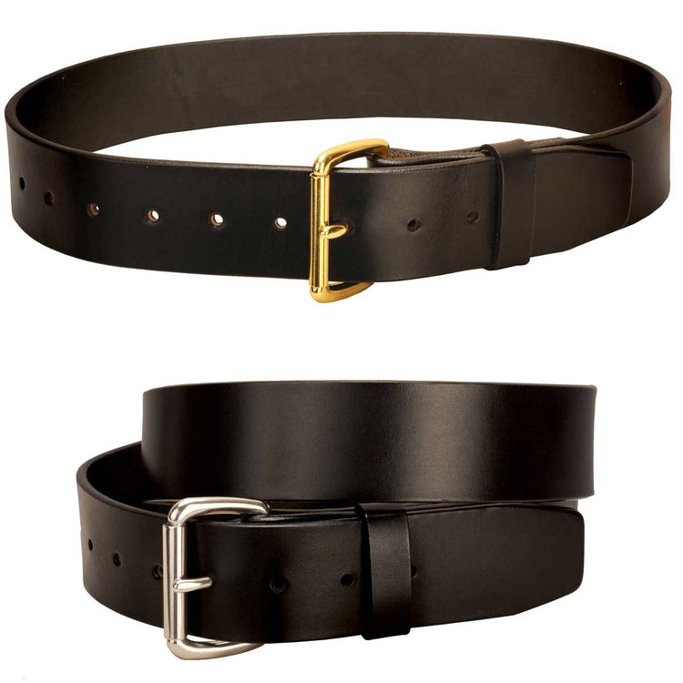 Tory Leather 1-3/4" Strap leather Belt with Brass or Nickel Roller Buckle