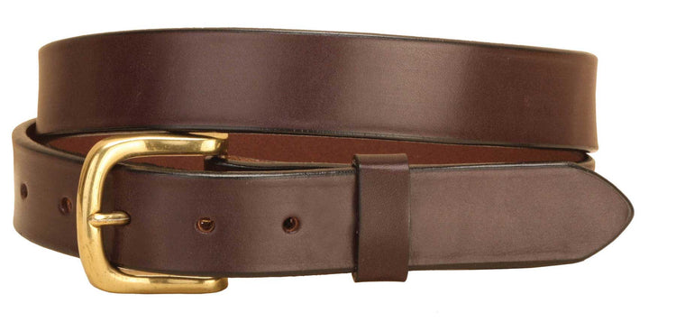 Tory Leather 1-1/4" Plain Leather Strap Belt with Square Nickel buckle