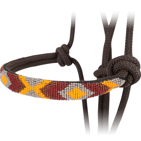 Cashel Company Beaded Rope Halter with 9ft Lead Chocolate