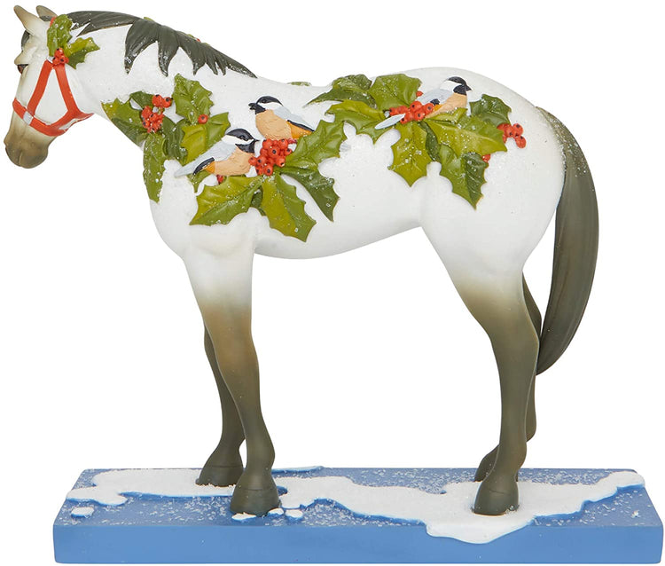 Painted Ponies Xmas Winter Feathers Christmas Horse Figurine