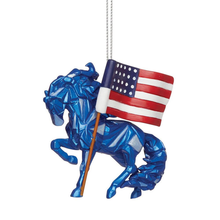 Painted Ponies Wild Blue Remembering 9/11 Horse Ornament