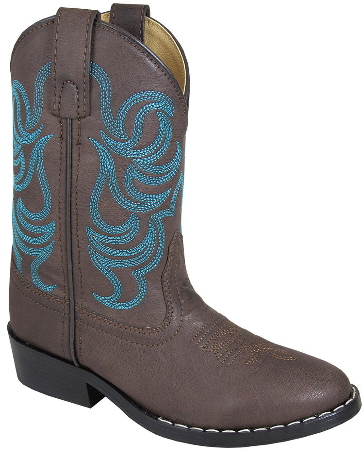 SMOKY MOUNTAIN BOOTS Monterey Western Boots -1623 - Brown/Blue Stitching - Youth