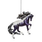 Trail of Painted Ponies Frosted Black Magic 20th Anniversary Christmas Horse Ornament 3.3in H