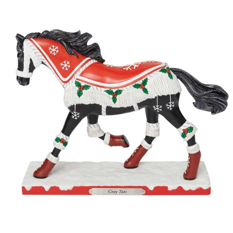 Trail of Painted Ponies Cozy Toes Christmas Horse Figurine 7.3in H