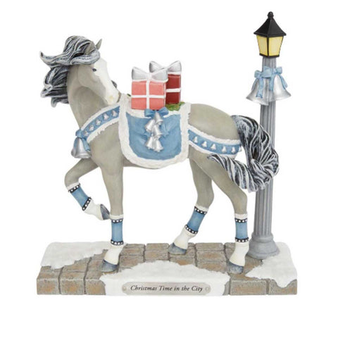 Trail of Painted Ponies Christmas Time in the City Horse Figurine 8in H