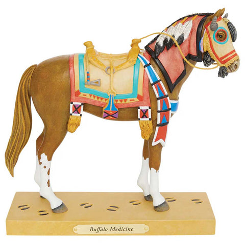 Trail of Painted Ponies Buffalo Medicine Horse Figurine 7.2in H