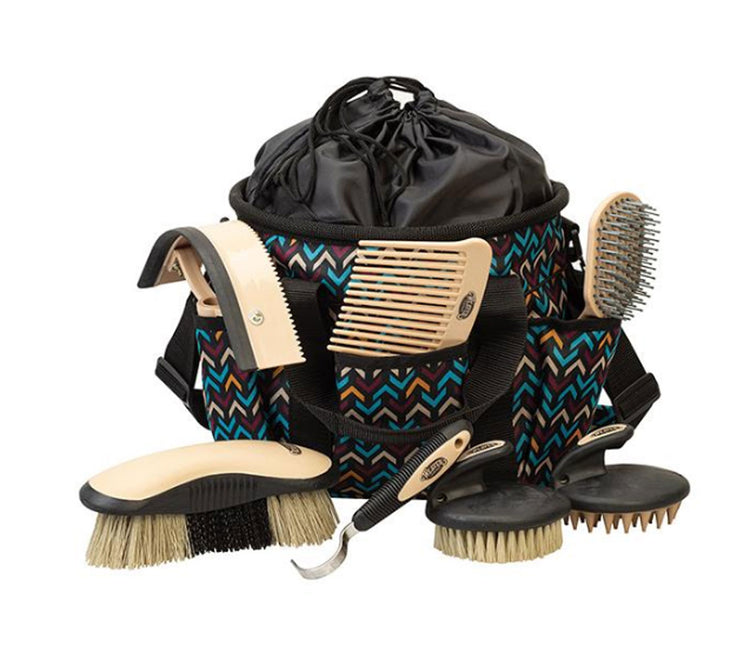 Weaver Leather Grooming Kit - 7 Piece with Bag - Insignia or Purple Geo