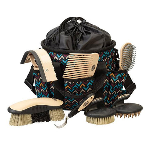 Weaver Leather Grooming Kit - 7 Piece with Bag - Insignia or Purple Geo