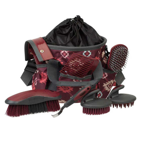 Weaver Leather Grooming Kit - 7 Piece with Bag - Plaid Aztec