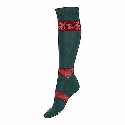 B Vertigo Geox Warm Riding Socks - Charcoal/Burguandy Winter Socks 8.5-10
