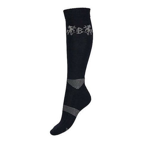 B Vertigo Geox Warm Riding Socks - Charcoal/Burguandy Winter Socks 8.5-10