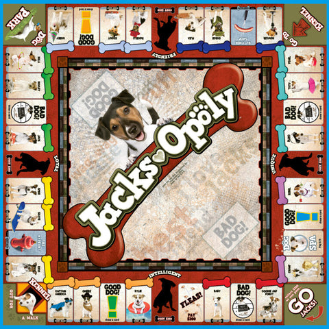 Late For The Sky: Jacks- Opoly - Jack Russell Terrier Dog Themed Family Board Game, Opoly-Style, Traditional Or 1 Hr Version, Ages 8+, 2-6 Players