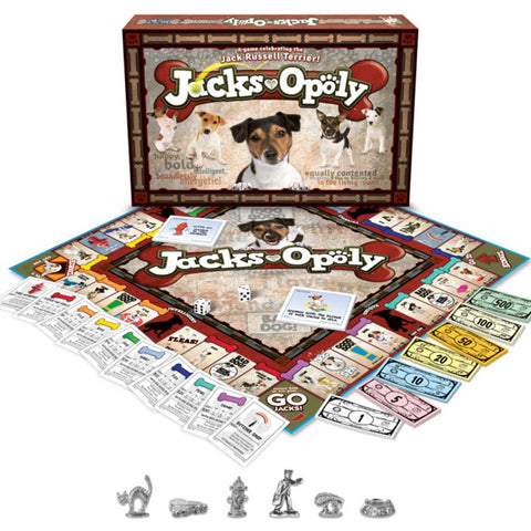 Late For The Sky: Jacks- Opoly - Jack Russell Terrier Dog Themed Family Board Game, Opoly-Style, Traditional Or 1 Hr Version, Ages 8+, 2-6 Players
