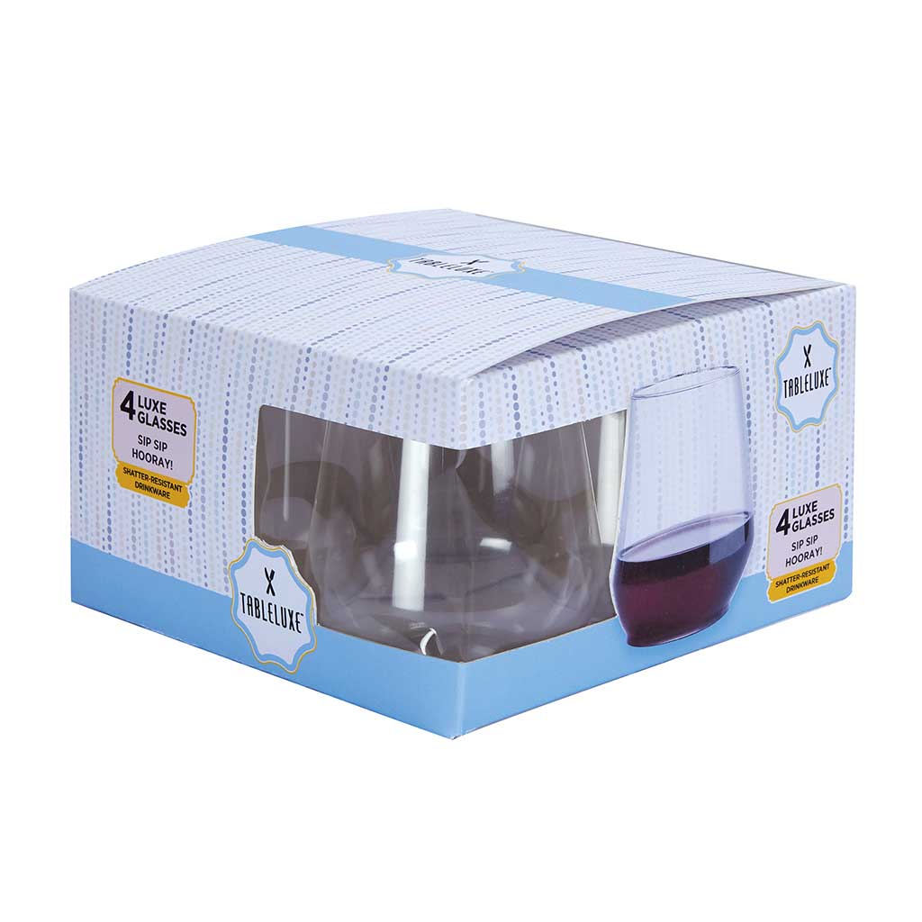 Luxe Stemless Wine Glasses 12oz. - Set of 16