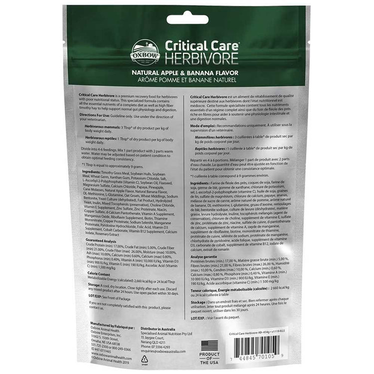 Oxbow Critical Care Small Animal Food, 16 oz.