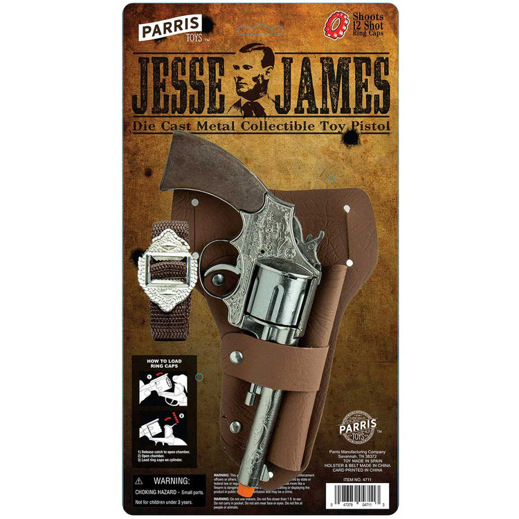 Parris Toys Cowboy Collection Jesse James Cap Pistol and Holster Set for Kids