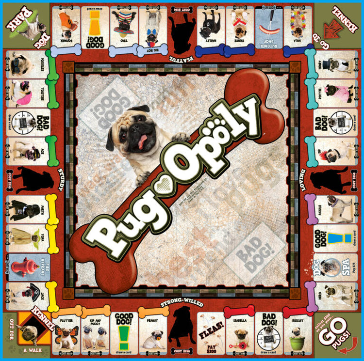 Late For The Sky Pug-opoly Dog Theme