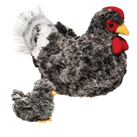 Douglas Pepper Black Hen and Black Chick Plush Chicken - Stuffed Animal Toy