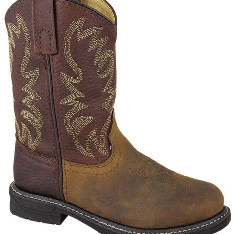 SMOKY MOUNTAIN BOOTS BUFFALO Western Boots -2470 - BROWN OIL DISTRESS/BROWN- Toddler / Youth