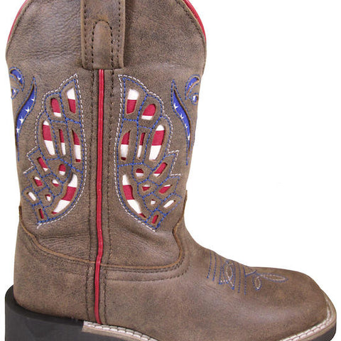 SMOKY MOUNTAIN BOOTS VANGUARD Western Boots -3154 - BROWN DISTRESS- Youth