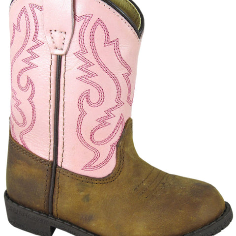 SMOKY MOUNTAIN BOOTS Hopalong Western Boots -3246 - Distress Brown/Pink - Toddler