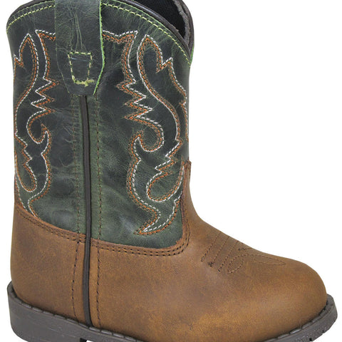 SMOKY MOUNTAIN BOOTS Hopalong Western Boots -3605 - Distress Brown/Green - Toddler