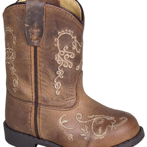 SMOKY MOUNTAIN BOOTS Hopalong Western Boots -3754T - Brown Waxed Distress - Toddler