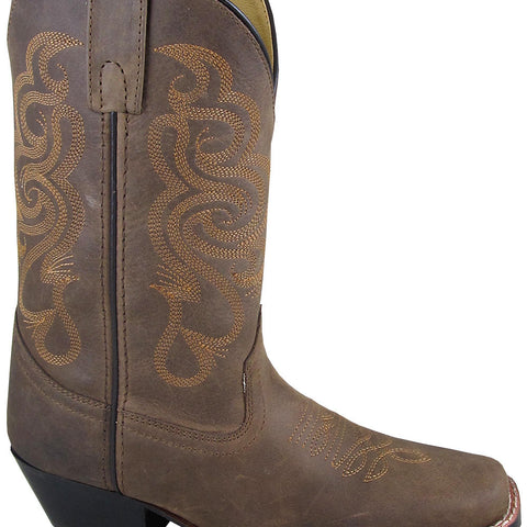 SMOKY MOUNTAIN BOOTS Ladies Lariat Square Toe Western Boots -6274 - Brown Oil Distress