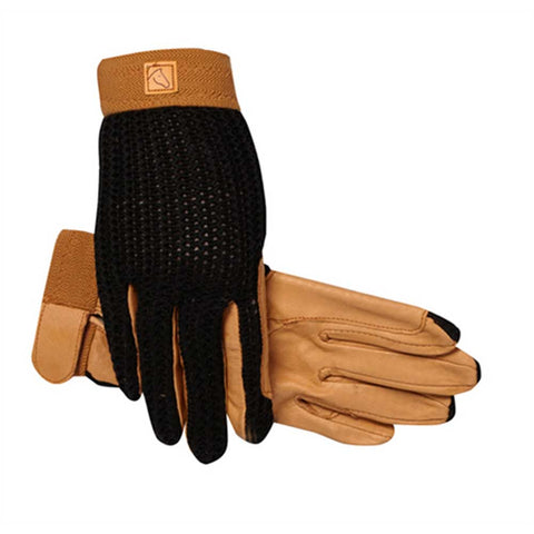 SSG Lycrochet Ultraflex Riding Gloves  - Black