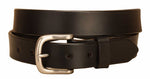 Tory Leather 1-1/4" Plain Leather Strap Belt with Square Nickel buckle