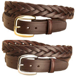 Tory Leather 1-1/4" Braided Leather Belt