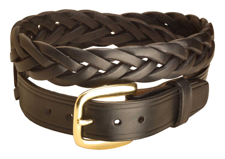 Tory Leather 1-1/4" Braided Leather Belt