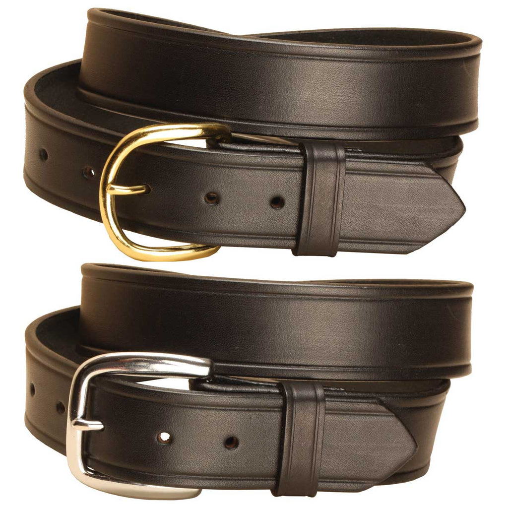 Tory Leather 1-1/2” Plain Leather Belt / Brass or Nickel Buckle