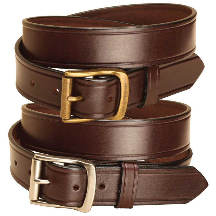 Tory Leather 1-1/2” Plain Leather Belt / Brass or Nickel Buckle