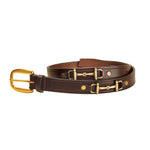 Tory Leather 1" Snaffle Bit Belt with Brass Snaffle Bits & Buckle