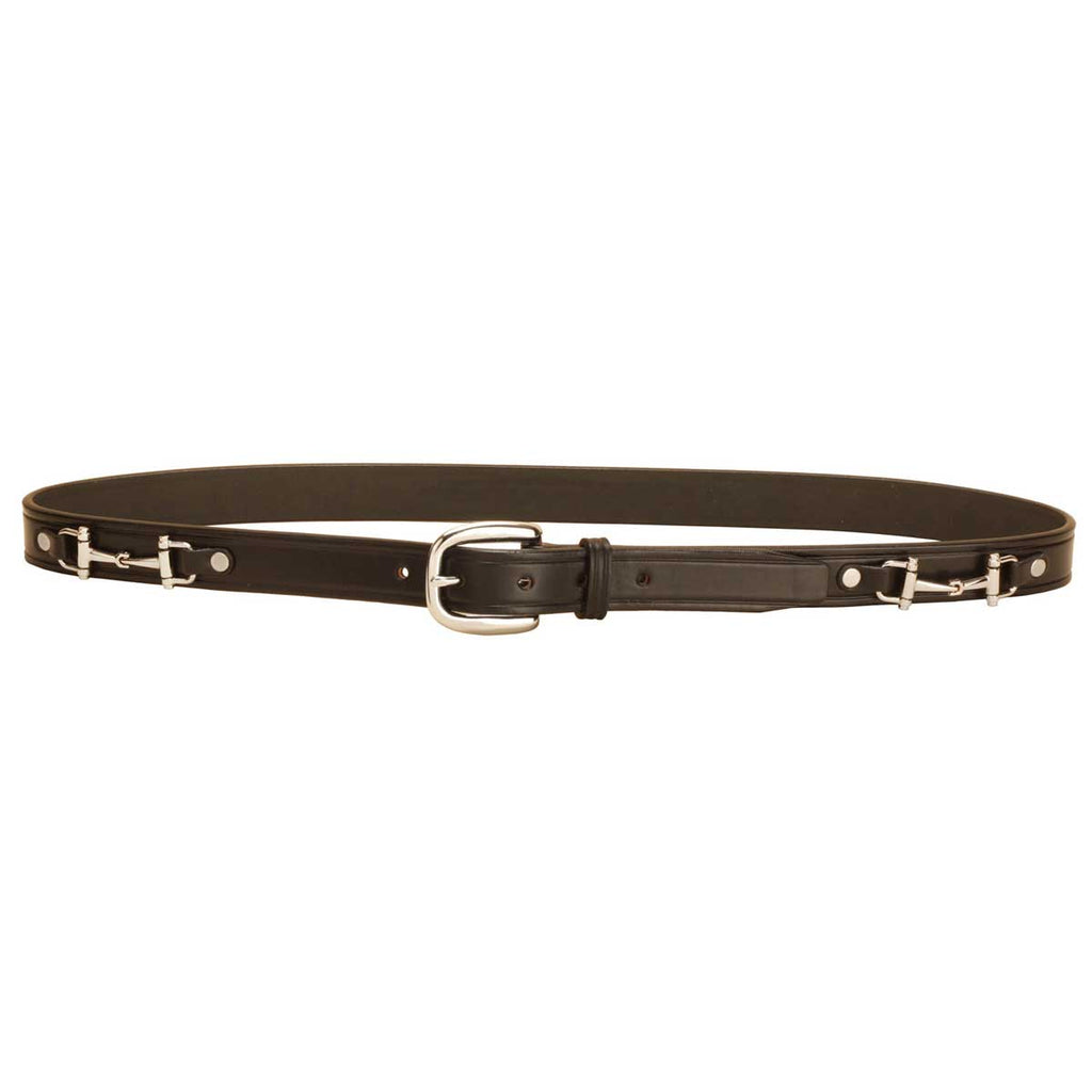 Tory Leather 1" Snaffle Bit Belt with Nickel Snaffle Bits & Buckle