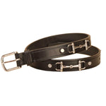 Tory Leather 1" Snaffle Bit Belt with Nickel Snaffle Bits & Buckle