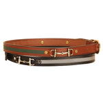 Tory Leather Green Ribbon & Snaffle Bits Leather Belt