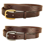Tory Leather Gray Ribbon & Snaffle Bits Leather Belt