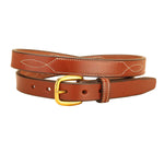 Tory Leather 3/4”  Repeated Stitched Pattern Leather Belt