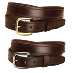 Tory Leather 1-1/4” Plain Leather Belt with Brass or Nickel Buckle