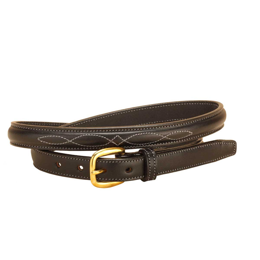 Tory Leather 3/4" Raised Fancy Stitched Leather Belt