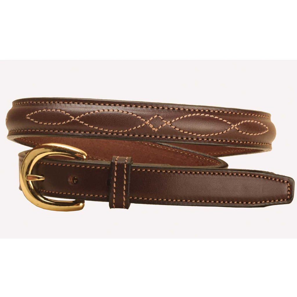 Tory Leather 3/4" Raised Fancy Stitched Leather Belt