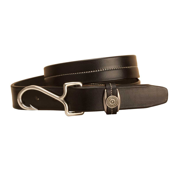 Tory Leather 1-1/4" Fish Hook Buckle Leather Belt
