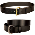 Tory Leather 1-3/4" Strap leather Belt with Brass or Nickel Roller Buckle